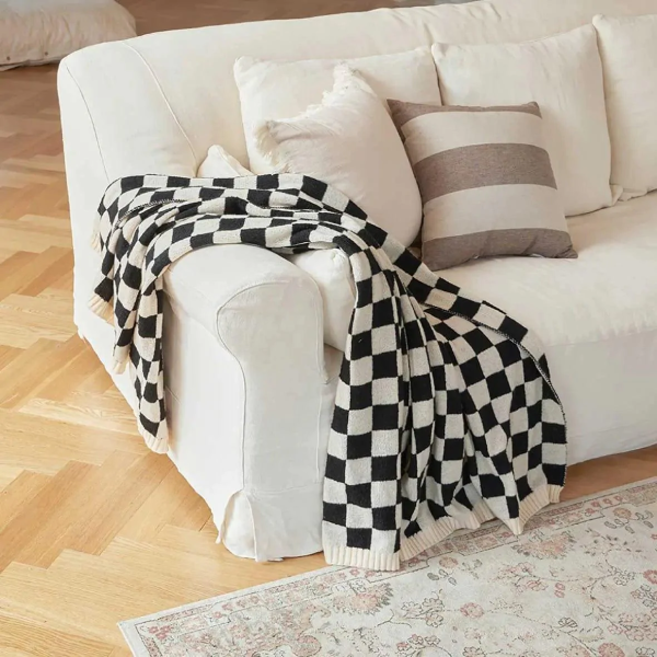 checkerboard throw blanket