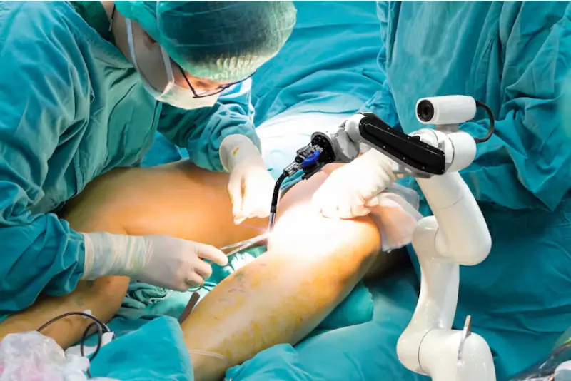 Robotic knee replacement surgery