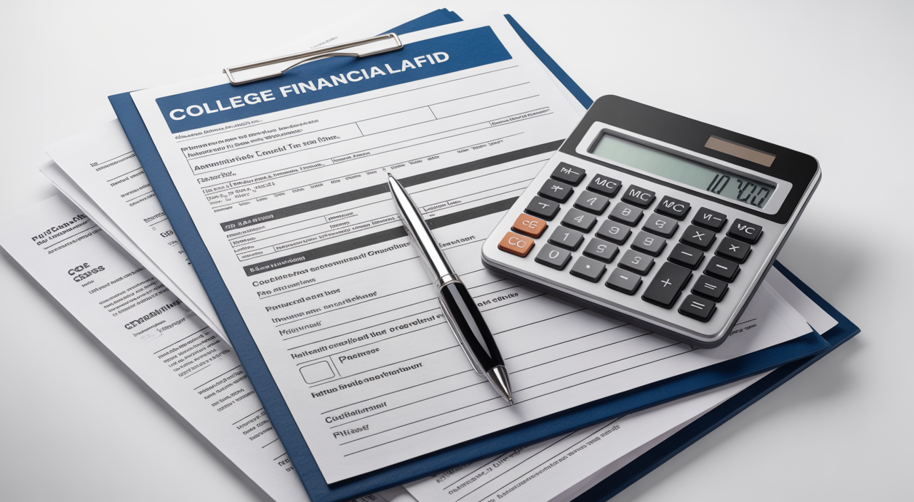 Family discussing college financial aid planning together